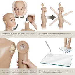 tectake Child Adjustable Mannequin In Full Body Life Size With Realistic Propo in Beige - thumbnail 4