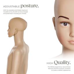 tectake Child Adjustable Mannequin In Full Body Life Size With Realistic Propo in Beige - thumbnail 3