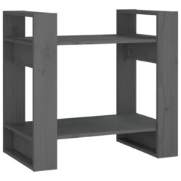 Berkfield Home Book Cabinet/Room Divider Grey 60x35x57 cm Solid Wood Pine - Size: 60 x 35 x 57 cm - thumbnail 2