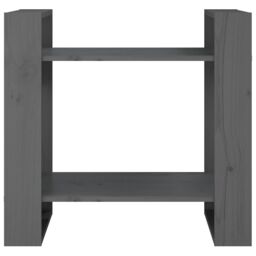 Berkfield Home Book Cabinet/Room Divider Grey 60x35x57 cm Solid Wood Pine - Size: 60 x 35 x 57 cm - thumbnail 3