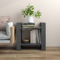 Berkfield Home Book Cabinet/Room Divider Grey 60x35x57 cm Solid Wood Pine - Size: 60 x 35 x 57 cm - thumbnail 1