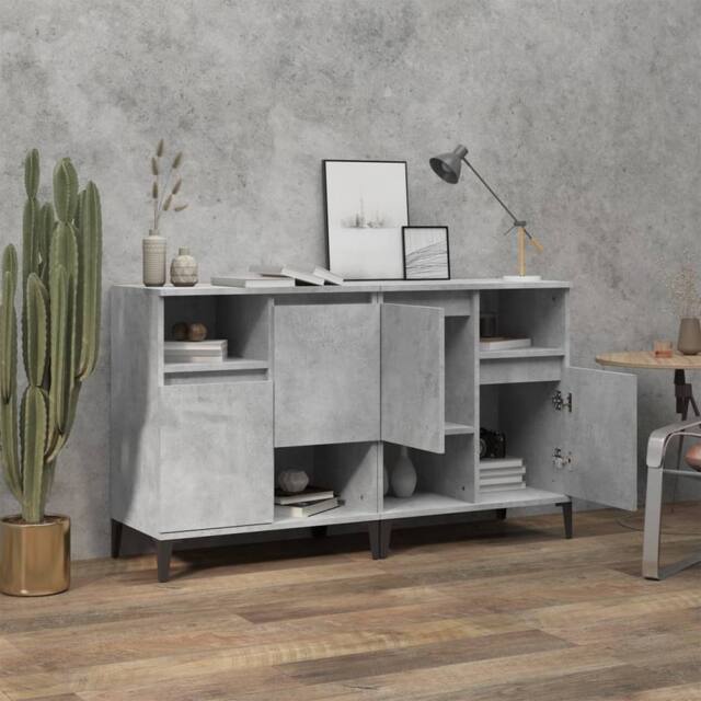Berkfield Home Sideboards 2 pcs Concrete Grey 60x35x70 cm Engineered Wood - Size: 60 x 35 x 70 cm - image 1