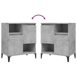 Berkfield Home Sideboards 2 pcs Concrete Grey 60x35x70 cm Engineered Wood - Size: 60 x 35 x 70 cm - thumbnail 7