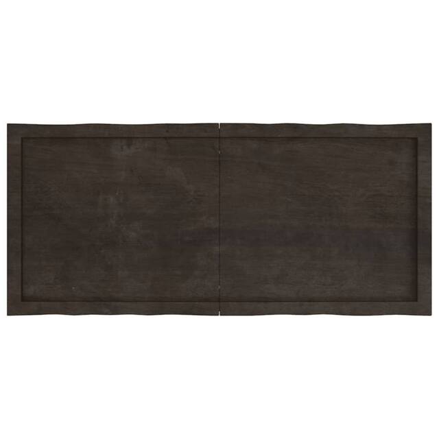 Berkfield Home Table Top Dark Grey 120x50x(2-6) cm Treated Solid Wood Live Edge in Dark Brown - image 1
