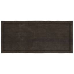 Berkfield Home Table Top Dark Grey 120x50x(2-6) cm Treated Solid Wood Live Edge in Dark Brown - thumbnail 1