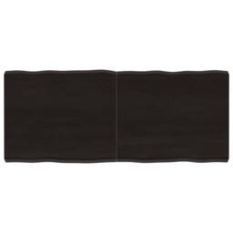 Berkfield Home Table Top Dark Grey 120x50x(2-6) cm Treated Solid Wood Live Edge in Dark Brown - thumbnail 2