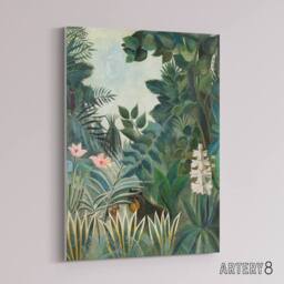 "Artery8 The Dream Equatorial Jungle Rousseau Vintage Canvas Wall Art in Green - Size: W18"" x H24""" - thumbnail 2