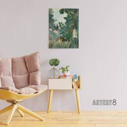 "Artery8 The Dream Equatorial Jungle Rousseau Vintage Canvas Wall Art in Green - Size: W18"" x H24""" - thumbnail 3