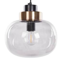 Wyld and Coco Four-Light Pendant - Grey Glass Shades Black Iron Frame - thumbnail 6