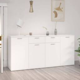 Berkfield Home Sideboard White 160x36x75 cm Engineered Wood - Size: 160 x 36 x 75 cm - thumbnail 2