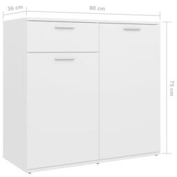 Berkfield Home Sideboard White 160x36x75 cm Engineered Wood - Size: 160 x 36 x 75 cm - thumbnail 9