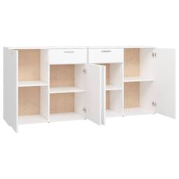 Berkfield Home Sideboard White 160x36x75 cm Engineered Wood - Size: 160 x 36 x 75 cm - thumbnail 8