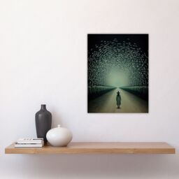 "Artery8 Among Muggles Surreal Tunnel Witch Fantasy Art Wall Art Print in Green - Size: W18"" x H24""" - thumbnail 4