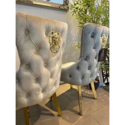 HOME LUXE INTERIOR Set Of 2 Black Victoria Dining Chairs With Gold Legs - Size: 1 Seater - thumbnail 8