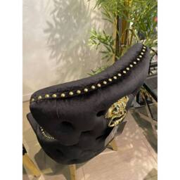 HOME LUXE INTERIOR Set Of 2 Black Victoria Dining Chairs With Gold Legs - Size: 1 Seater - thumbnail 3