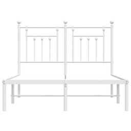 Berkfield Home Metal Bed Frame with Headboard White 120x190 cm Small Double - thumbnail 6