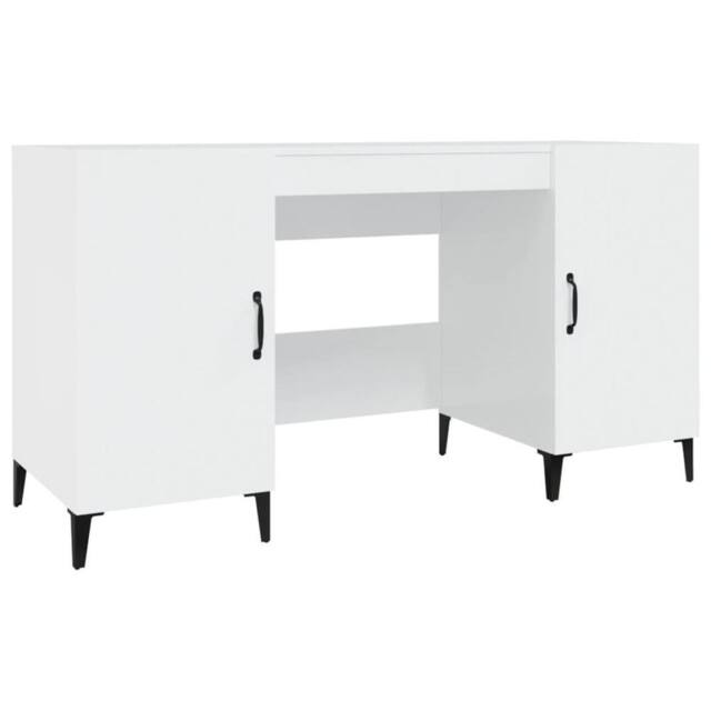 Berkfield Home Desk High Gloss White 140x50x75 cm Engineered Wood - Size: 140 x 50 x 75 cm - image 1