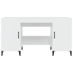 Berkfield Home Desk High Gloss White 140x50x75 cm Engineered Wood - Size: 140 x 50 x 75 cm - thumbnail 6