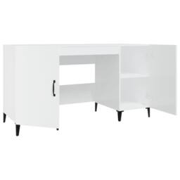 Berkfield Home Desk High Gloss White 140x50x75 cm Engineered Wood - Size: 140 x 50 x 75 cm - thumbnail 8