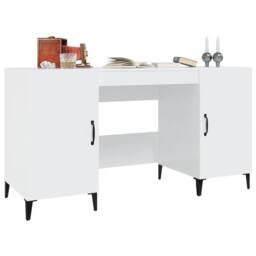 Berkfield Home Desk High Gloss White 140x50x75 cm Engineered Wood - Size: 140 x 50 x 75 cm - thumbnail 4