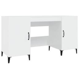 Berkfield Home Desk High Gloss White 140x50x75 cm Engineered Wood - Size: 140 x 50 x 75 cm - thumbnail 1