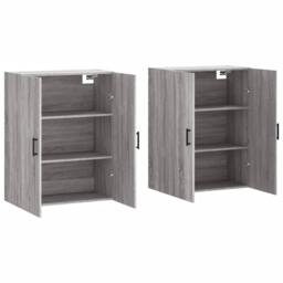 Berkfield Home Wall Mounted Cabinets 2 pcs Grey Sonoma 69.5x34x90 cm - thumbnail 4