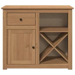 Berkfield Home Sideboard with Drawer Panama 93x40x80 cm Solid Wood Pine in Brown - Size: 93 x 40 x 80 cm - thumbnail 4