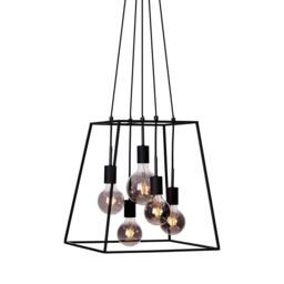 Netlighting Almodovi Industrial Retro 6 Light Cluster Pendant Ceiling Light E27 in Black - thumbnail 1