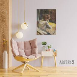 "Artery8 Waiting at the Studio Canvas Wall Art Print Toulouse Lautrec in Brown - Size: W18"" x H24""" - thumbnail 3