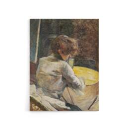 "Artery8 Waiting at the Studio Canvas Wall Art Print Toulouse Lautrec in Brown - Size: W18"" x H24""" - thumbnail 1