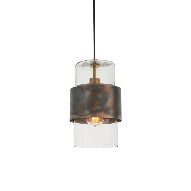 Netlighting 'PALERMO' Stylish Dimmable Indoor Modern Glass Pendant Ceiling Light in Brown - image 1