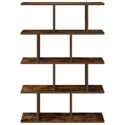 Berkfield Home Wall Cube Shelf 12 Compartments Smoked Oak Engineered Wood in Brown - thumbnail 4
