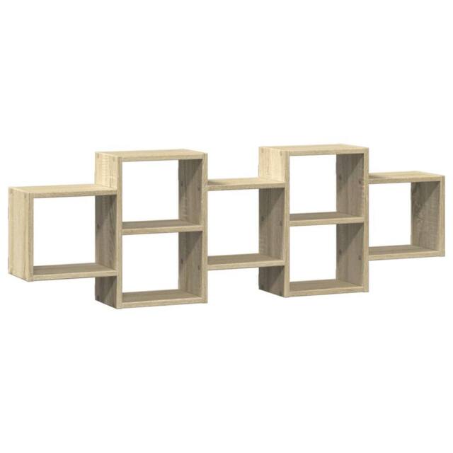 Berkfield Home Wall Shelf Sonoma Oak 129x18x42 cm Engineered Wood in Light Tan - Size: 129 x 18 x 42 cm - image 1