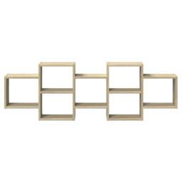 Berkfield Home Wall Shelf Sonoma Oak 129x18x42 cm Engineered Wood in Light Tan - Size: 129 x 18 x 42 cm - thumbnail 4