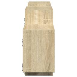 Berkfield Home Wall Shelf Sonoma Oak 129x18x42 cm Engineered Wood in Light Tan - Size: 129 x 18 x 42 cm - thumbnail 5
