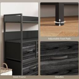 FORGEVIO Bedroom Chest of Drawers 7 Drawer Dresser in Black - thumbnail 3