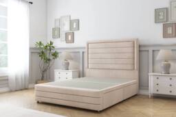 "Comfort Beds Anna Naples Divan Base 2 Drawers - 26"" Headboard-Footboard in Light Sand - Size: Small Double" - thumbnail 2