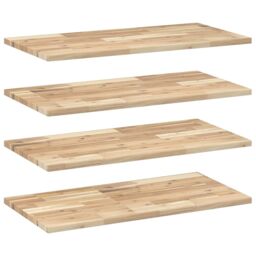 Berkfield Home Floating Shelves 4 pcs 60x40x2 cm Untreated Solid Wood Acacia in Brown - Size: 60 x 40 x 2 cm - thumbnail 2