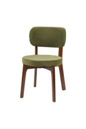 Living and Home 2Pcs Upholstered Dining Chair with Wooden Frame in Olive - thumbnail 2