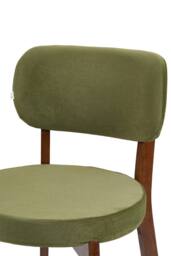 Living and Home 2Pcs Upholstered Dining Chair with Wooden Frame in Olive - thumbnail 7