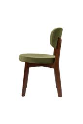 Living and Home 2Pcs Upholstered Dining Chair with Wooden Frame in Olive - thumbnail 4