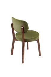 Living and Home 2Pcs Upholstered Dining Chair with Wooden Frame in Olive - thumbnail 6