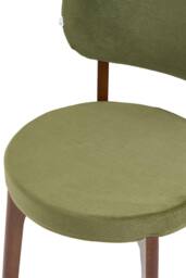 Living and Home 2Pcs Upholstered Dining Chair with Wooden Frame in Olive - thumbnail 8