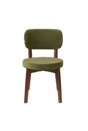 Living and Home 2Pcs Upholstered Dining Chair with Wooden Frame in Olive - thumbnail 3