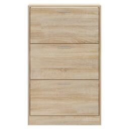 Berkfield Home Shoe Cabinet Sonoma Oak 63x24x103 cm Engineered Wood in Brown - Size: 63 x 24 x 103 cm - thumbnail 4