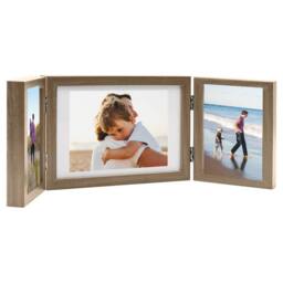 Berkfield Home Trifold Photo Frame Collage Light Brown 28x18 cm+2x - Size: 28x18 cm - thumbnail 2
