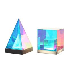 Obasyhig Acrylic 3D Colorful Cube & Triangle Night Light with 16 Colors - Size: 20 inches - thumbnail 3