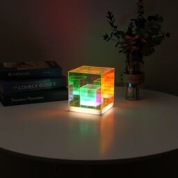 Obasyhig Acrylic 3D Colorful Cube & Triangle Night Light with 16 Colors - Size: 20 inches - thumbnail 1