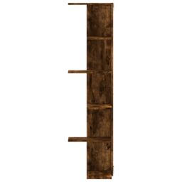 Berkfield Home Wall Corner Shelf Smoked Oak 36.5x36.5x140 cm Engineered Wood in Brown - thumbnail 4