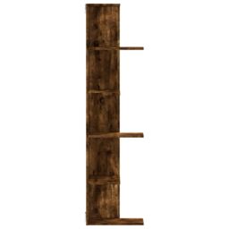 Berkfield Home Wall Corner Shelf Smoked Oak 36.5x36.5x140 cm Engineered Wood in Brown - thumbnail 5